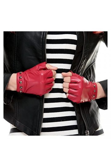 UNIDRO Gants durables pour hommes et femmes de conduite mode en cuir lampskin gants sans doigts 5 couleurs gants en peau de m