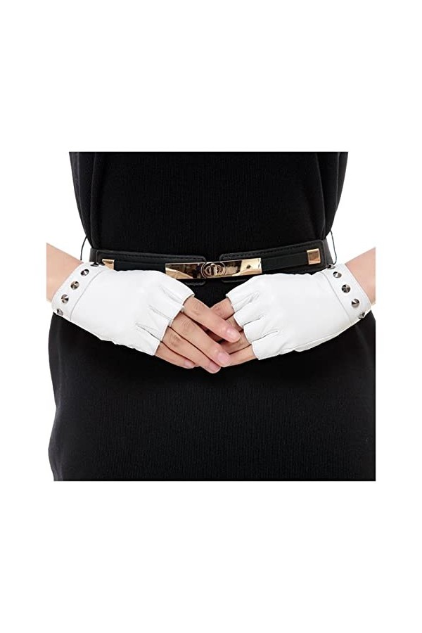 UNIDRO Gants durables pour hommes et femmes de conduite mode en cuir lampskin gants sans doigts 5 couleurs gants en peau de m