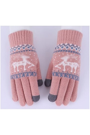 Gants en Laine à écran Tactile Femme Hiver Chaud Froid Plus Velours Épaississement Tricot Cyclisme Cyclisme Gants en Coton C