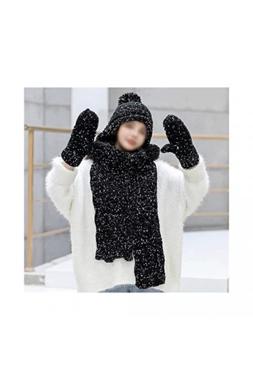 iPeson Doigts Antidérapants Chapeaux Femmes Foulards Gants Trois Pièces Chapeaux Hiver Femmes Encadens De Laine Épais Épais D