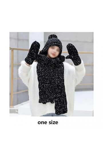 iPeson Doigts Antidérapants Chapeaux Femmes Foulards Gants Trois Pièces Chapeaux Hiver Femmes Encadens De Laine Épais Épais D