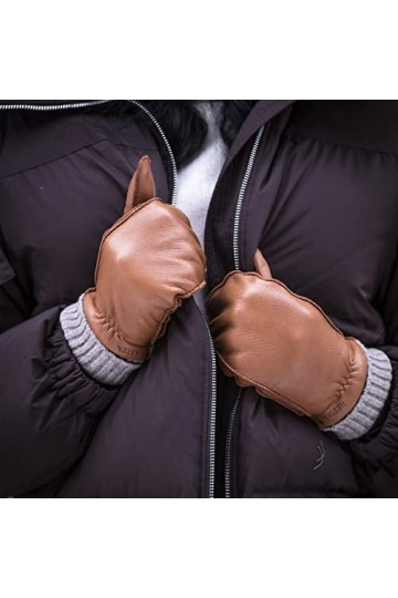 Hestra Moufles Tina Femme/Homme - paire de gants pour femme avec doublure automne-hiver - 7 1/2 HS marron