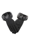EYHLKM Gants dhiver tendance pour femmes avec écran tactile plus velours épais chaud chaud conduite ski coupe-vent moufles d