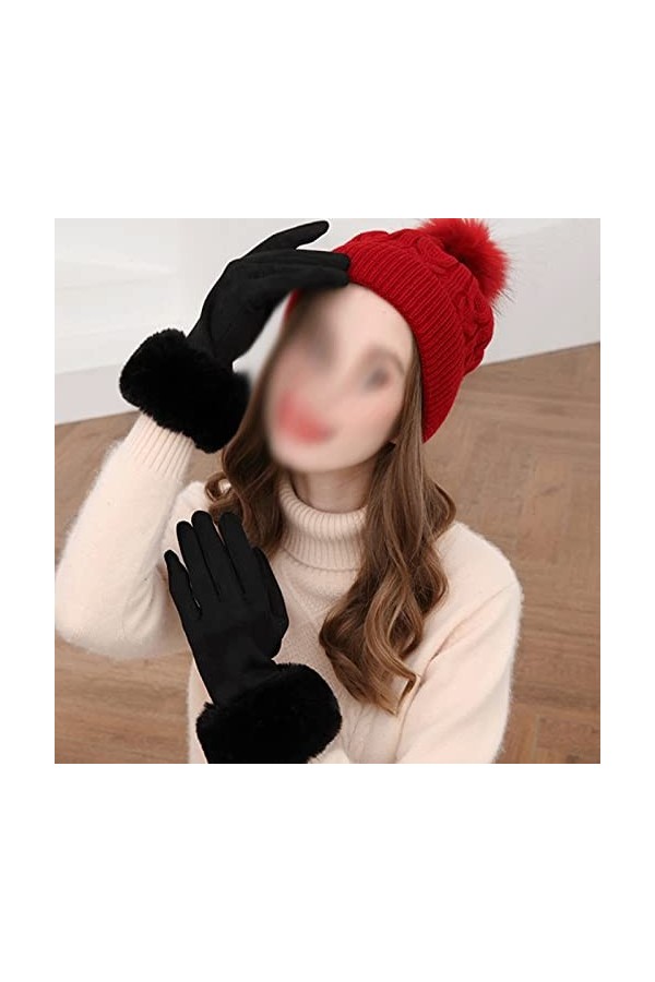 HLDETH Gant à écran tactile chaleur chaud for femmes Color : Black, Size : One Size 