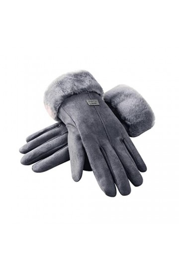 HLDETH Femmes Gants Winter Touch Screen Suede Fourry Full Full Finger Lady Conduite de sport en plein air Color : A, Size : 