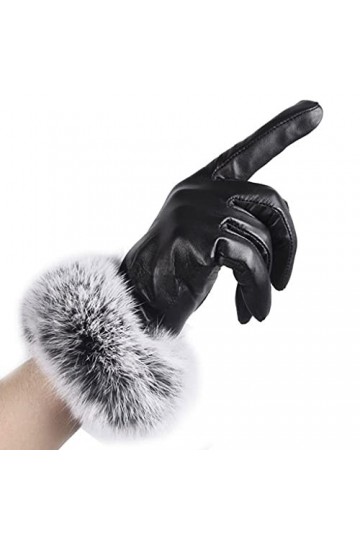 TWDYC Mode Hiver Femmes Gants Coupe-Vent étanche imperméable Peluche Peluche Chaude Femme Mitaines Tactile écran Tactile Gant