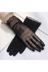 Gants en Dentelle pour Femme Été Mince Conduite Équitation Glace Soie Ultra-Mince Respirant Couleur : C, Taille : Taille Uni