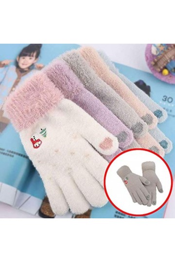 TWDYC Gants de Plein air dhiver pour Femmes Cachemire Belle Amour Gants tricotés Gardez au Chaud □ Color : A 