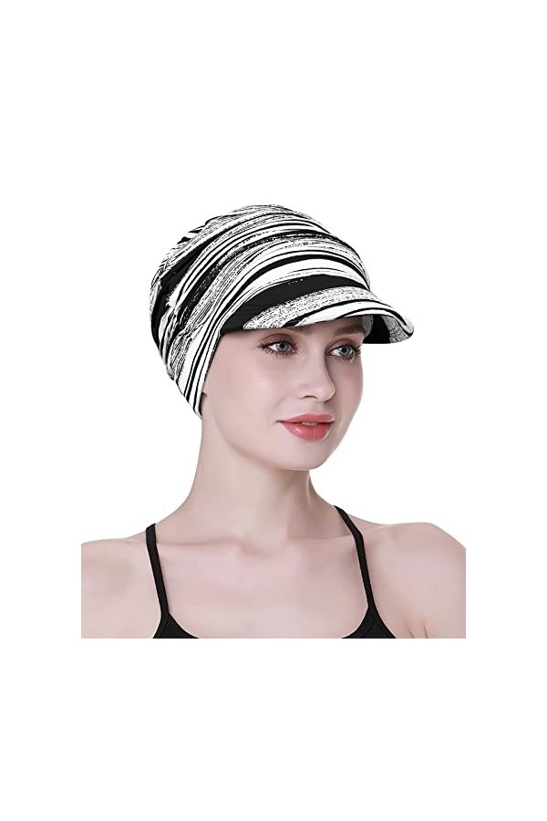FocusCare Casquette Gavroche pour Femmes De Chemo en Coton Chapeaux De Cowboy Bonnet Seau pour Perte De Cheveux
