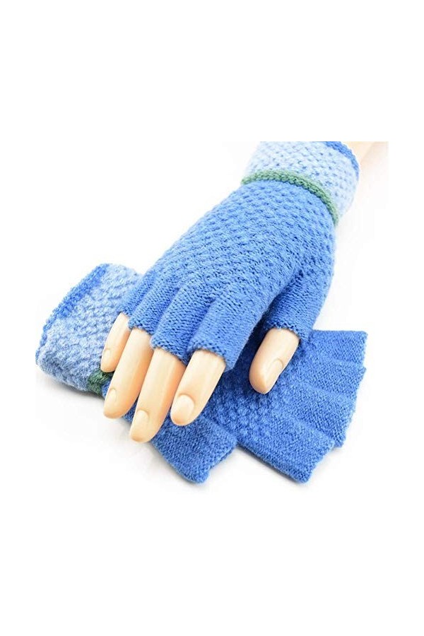 FGDSA Gants en Laine à Demi-Doigt en Laine pour Femmes Cozy Mitaines épaisses Chaudes X1 résistant au Froid Couleur: Vert 