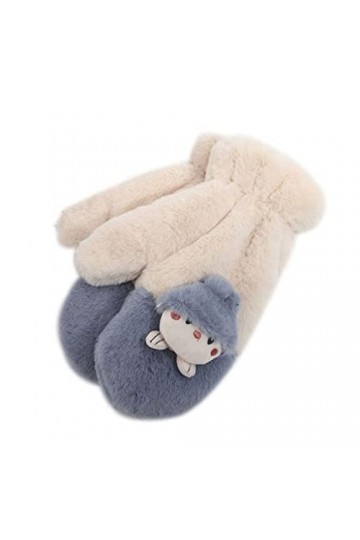 HLDETH Femmes mignonnes suspendues gants épais gants dessin animé personnage mitaines retournement hiver sans doigt chaud en 