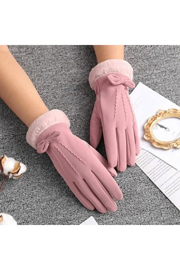 HLDETH Winter Femmes Cyclisme en plein air Cachemire Épaissir Gants chauds à la coupe chaude mignon velours velours imperméab