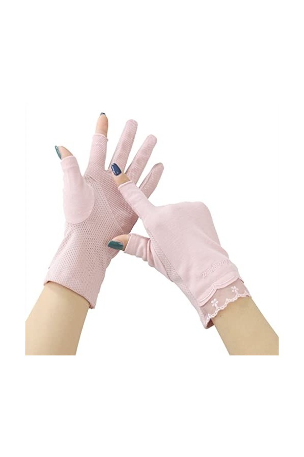YANYUESHOP Gants à Deux Doigts Printemps et Automne en Coton pour Conduite et équitation dété Minces pour Femmes Couleur : 