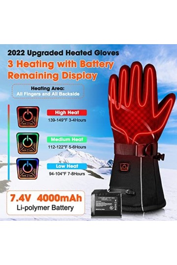 BATlaM Moufles dhiver chauffantes USB pour femme - Écran tactile - 5 V - Chauffage thermique avec doigts tactiles