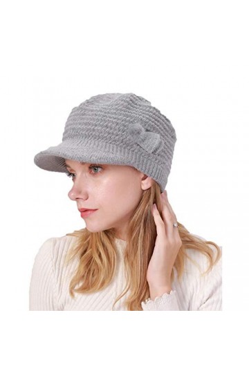 YAMEE Bonnet Femme Hiver Chic à Bord,Casquette Femme Hiver Vintage,Béret Femme Hiver à visière Chapeau Femme Chaud tricoté