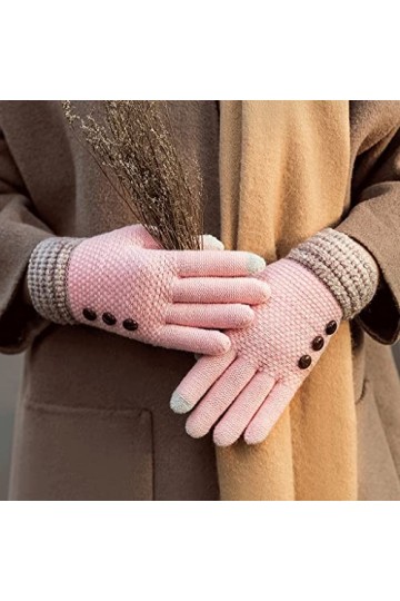 Gants dhiver tricotés pour étudiants avec écran tactile - Gants chauds pour femme - Pour léquitation, le ski - Taille uniqu