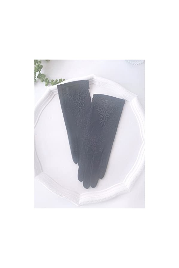 YANYUESHOP Gants en Dentelle pour Femmes Été Mince Conduite Écran Tactile Respirant Gants de Tramway déquitation en Soie Gla