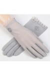 Gants en Dentelle Femme Printemps Automne Été Mince Conduite Femme Pare-Soleil Mince Élastique Glace Soie Couleur : A, Taill