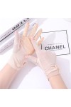 YANYUESHOP Gants en Soie Glacée sans Doigts pour Femmes en Dentelle dété Respirant Conduite Équitation Écran Tactile Demi-Do