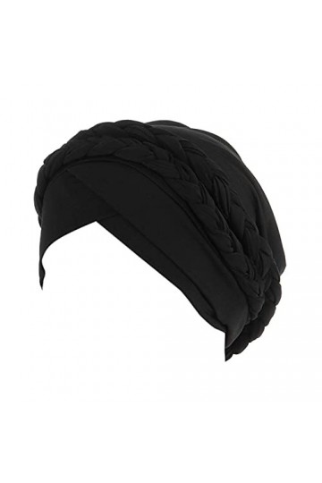 Turban Chimio Femme Coton,Imprimé Fleur Imprimé Casquette de Perte Cheveux Tresse Torsadée Bonnet Nuit Mode Bandeau Taille Un