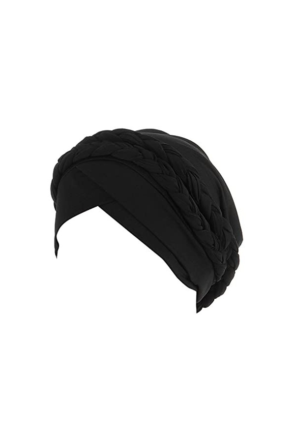 Turban Chimio Femme Coton,Imprimé Fleur Imprimé Casquette de Perte Cheveux Tresse Torsadée Bonnet Nuit Mode Bandeau Taille Un