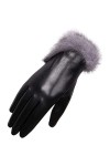 TIANYIA Gants en Tricot Gants en Cuir de Mouton, Mitaines à écran Tactile, Gants Chauds dhiver en Peluche, Gants pour Femmes