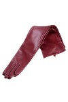 Gants longs en cuir pour femme - Gants longs - En cuir coloré, tons argentés, S-40cm