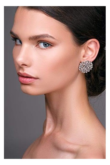 Boucles doreilles en nid dabeille en argent sterling 925 faites à la main par Emmanuela, grandes boucles doreilles rondes,