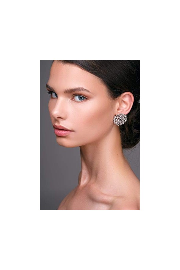 Boucles doreilles en nid dabeille en argent sterling 925 faites à la main par Emmanuela, grandes boucles doreilles rondes,