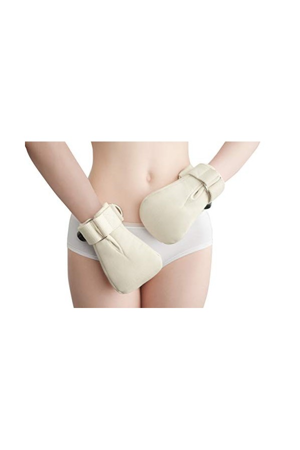 Straitjacketshop Moufles de sécurité rembourrées et souples avec fermetures Segufix - Beige - Large