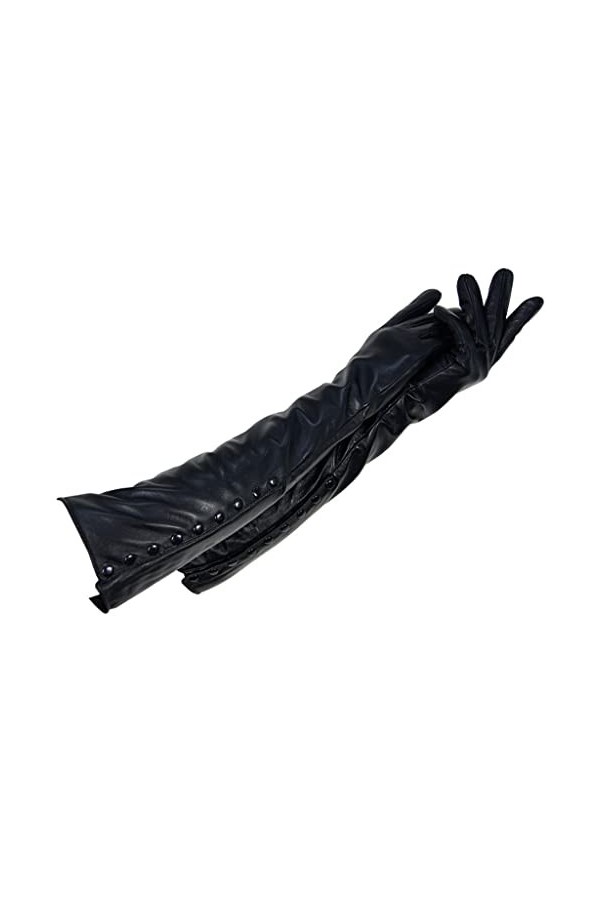 Samnuerly Gants pour Femmes avec de Nombreux Boutons rivetés Couleur : A, Taille : 7 A 7 1/2 