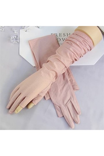 YANYUESHOP Gants de Conduite dété pour Femmes en Soie Glacée Étendue Protège-Bras à Deux Doigts Color : C, Size : One Size 