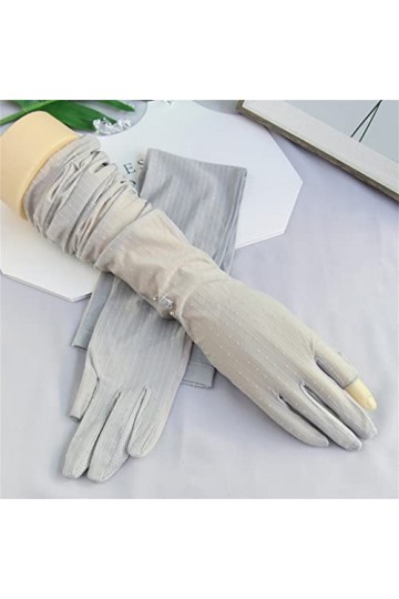 YANYUESHOP Gants de Conduite dété pour Femmes en Soie Glacée Étendue Protège-Bras à Deux Doigts Color : C, Size : One Size 