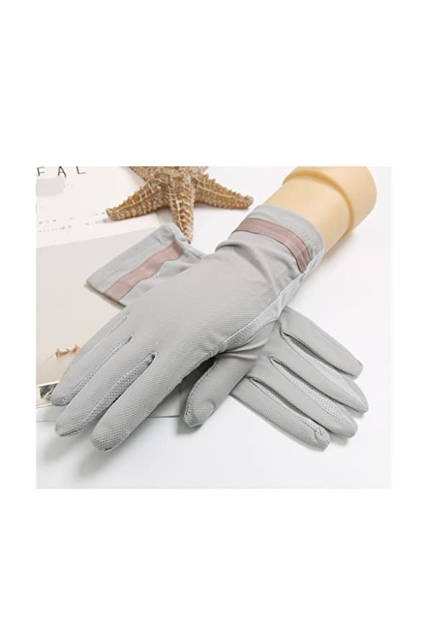 YANYUESHOP Summer Male Driver Driving Driver Thin Ice Silk Gants Cyclisme Équitation Écran Tactile Color : A, Size : 24 * 19