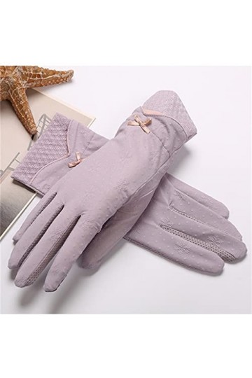 YANYUESHOP Conduite Artefact Été Glace Soie Écran Tactile Mince Gants Femme Cyclisme Printemps Et Automne Color : B, Size : 