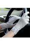 Été Printemps et Automne Gants Femmes Glace Soie Cyclisme Écran Tactile Pare-Soleil Manches Respirant Color : C, Size : 23.9