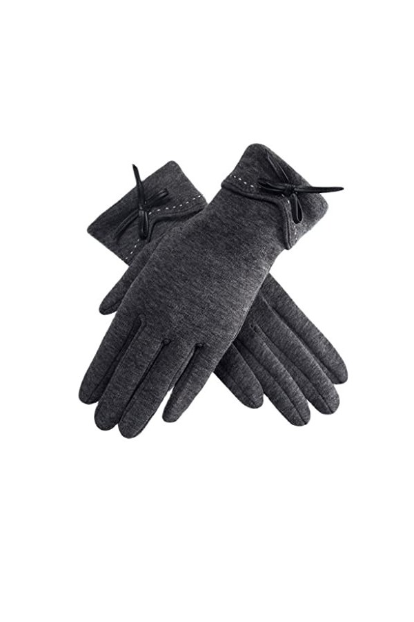 Gants Chauds, Hiver Femmes Plus Velours épais écran Tactile Chaud extérieur vélo Mignon élégant élastique Solide Gants Doux 