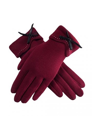 Gants Chauds, Hiver Femmes Plus Velours épais écran Tactile Chaud extérieur vélo Mignon élégant élastique Solide Gants Doux 