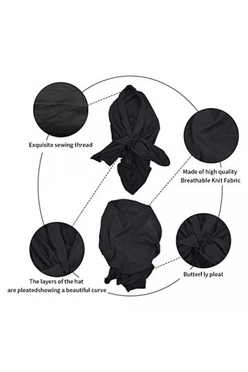 Turbans pour Femmes, Casquettes Turban du Sommeil Coton, Étendue Turban Bonnet, Femme Mode Pré-Noué Bonnet de Pertede Cheveux