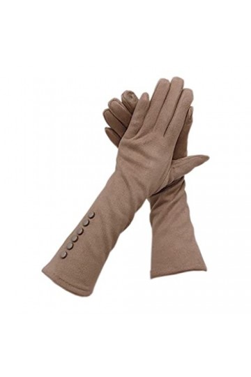 TWDYC Gants Hiver Dames Gants Daim Long 3 5cm Gants Épais en Daim De Mode en Daim Color : Beige, Size : One Size 