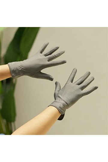 YANYUESHOP Gants de Conduite pour Hommes à Deux Doigts Conducteur dété Conduite à vélo Écran Tactile en Soie à Glace Mince 