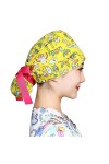 Ousyaah Chapeau de Travail avec Boutons Unisexe Infirmière Bonnet Chirurgical Tissu Turban Chimio Coton pour Homme Femme, Cas
