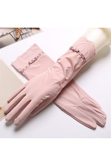 YANYUESHOP Gants Mi-Longs en Soie Glacée pour Femme Printemps, Automne et Été Auto-Conduite Pare-Soleil Section Mince Color 