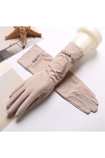 YANYUESHOP Gants Mi-Longs en Soie Glacée pour Femme Printemps, Automne et Été Auto-Conduite Pare-Soleil Section Mince Color 