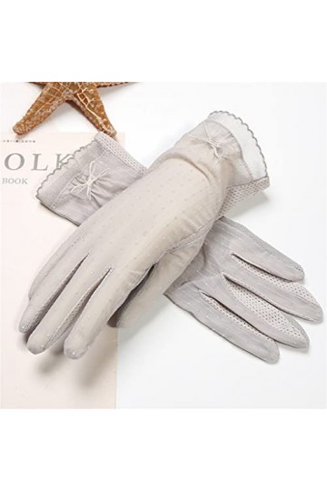 YANYUESHOP Printemps Automne Été Gants de Conduite pour Femmes Ice Silk Thin Lace Touch Screen Sleeves Color : D, Size : 24 
