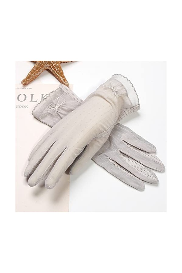 YANYUESHOP Printemps Automne Été Gants de Conduite pour Femmes Ice Silk Thin Lace Touch Screen Sleeves Color : D, Size : 24 