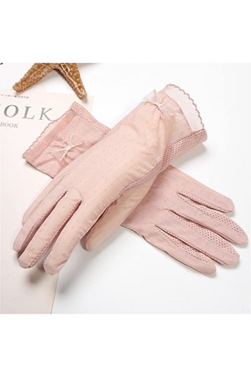 YANYUESHOP Printemps Automne Été Gants de Conduite pour Femmes Ice Silk Thin Lace Touch Screen Sleeves Color : D, Size : 24 