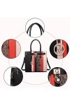 Miss Lulu Femmes Sac à Main en Faux Cuir Peau de Serpent Bande Contrastante Bandoulière épaule Cartable Sac Fourre-Tout avec 