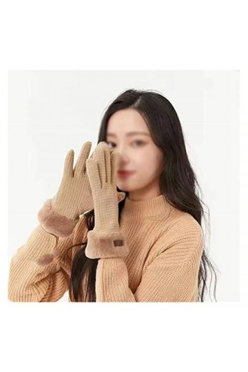 HLDETH Velours dhiver for Femme épaissi Chaud équitation Conduite Hiver Anti-dérapant Peut écran Tactile Color : D, Size : 