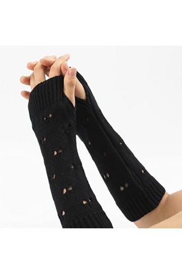 Mitaines chaudes dhiver en crochet et tricot en forme de cœur creux B, taille unique 